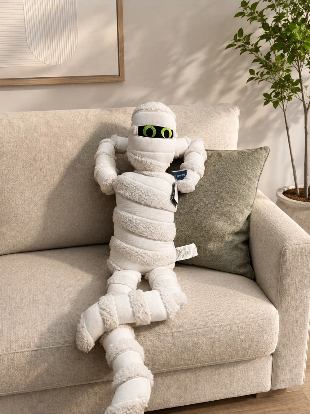 Isaac Mizrahi 5 Ft Life Size Mummy Plush Pillow Halloween Decor HTF Viral NEW